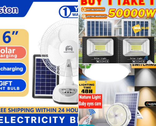 Solar Powered Items cover photo collage