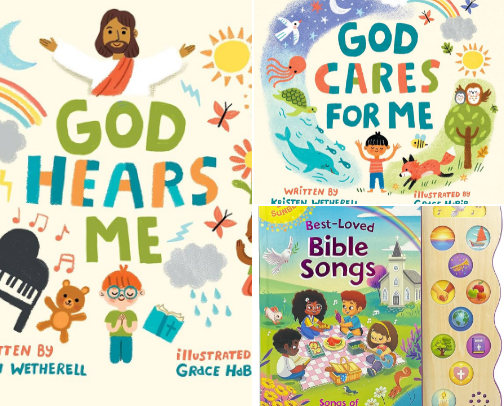 What’s on my toddlers bookshelf ✝️ cover photo collage