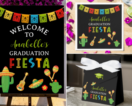 Mexican Fiesta Graduation Party Ideas cover photo collage