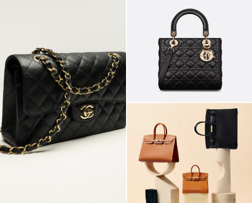 Coveted High-end handbags cover photo collage