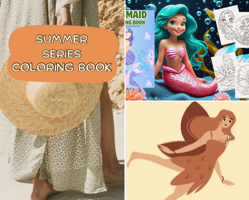 Kids Coloring Book & PDF cover photo collage