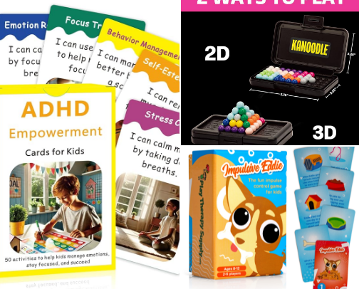Games, Toys, Hobbies, etc. for Kids with ADHD cover photo collage