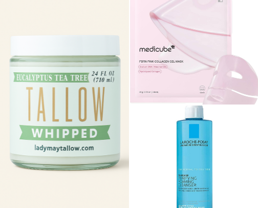 skincare faves for acne prone skin 🤍 cover photo collage