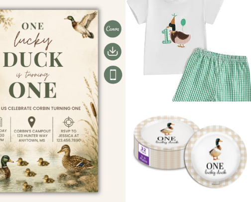 🦆 One Lucky Duck Party Picks cover photo collage