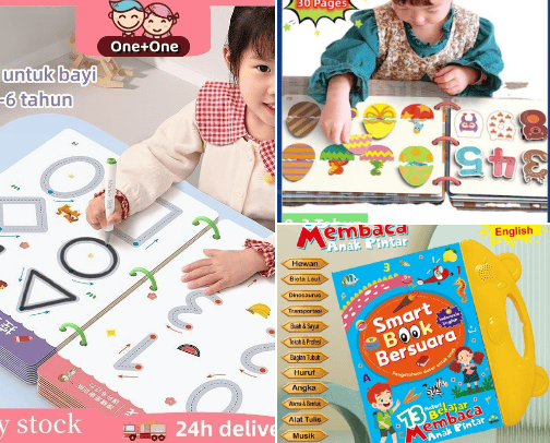 Worksheet pertama untuk toddlerku cover photo collage