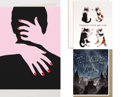 Cool Valentine's Day Cards for Romantic Partners (Designed by Real Artists) cover photo collage