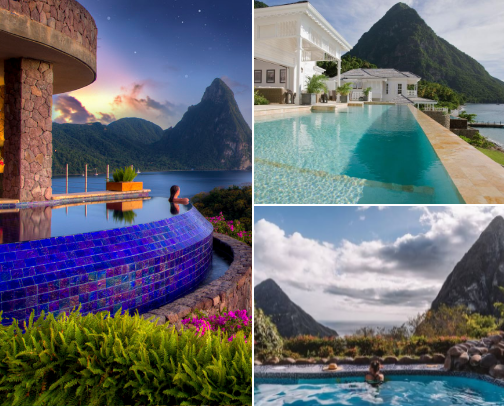Top hotels and resorts in St.Lucia cover photo collage