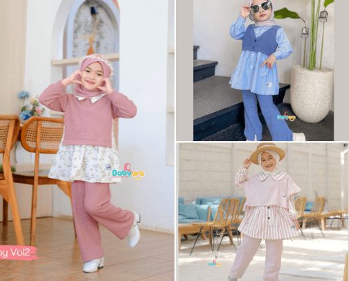 Fashion muslim kids cover photo collage