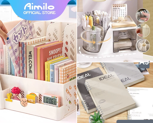 Aesthetic School & Office Supplies for Maximum Productivity". cover photo collage