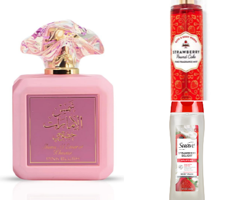 Smell like a strawberry delight 🍰🍓 cover photo collage