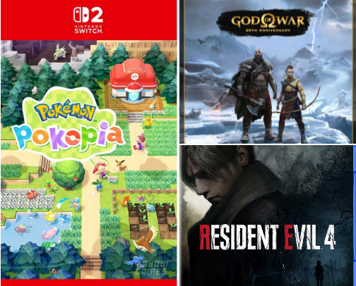 Videogames wishlist (Switch, Play Station) cover photo collage