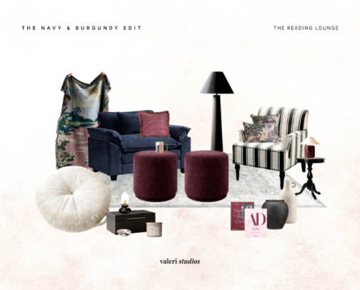 The Navy & Burgundy Edit - The Reading Lounge cover photo collage