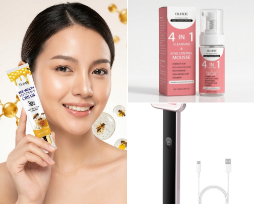 Trending products you cant miss Oqevia ✨ | Skincare & Beauty Essentials cover photo collage