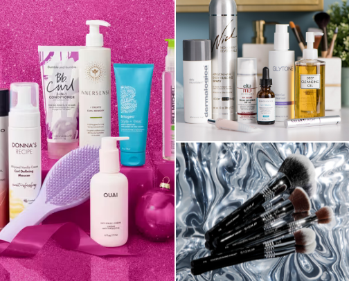 Beauty products cover photo collage