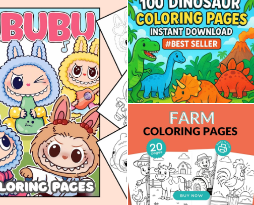 MY BOOKS | JOURNALS | COLORING BOOKS cover photo collage