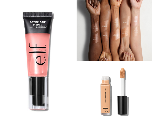 my school makeup routine!! cover photo collage