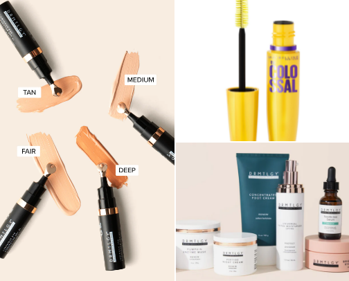 Make-up and beauty products for everyday. cover photo collage