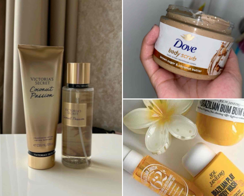 Body care,parfum,moustrising. cover photo collage