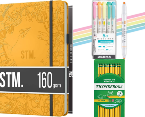 Things I use in my journals 📝📓🖍️🎨 cover photo collage