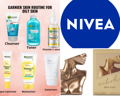 Beauty , skincare & fragrance. cover photo collage