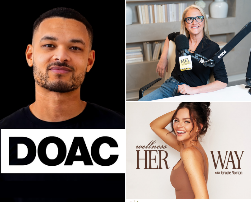 Podcasts I’m currently listening to 🎧🎙️ cover photo collage