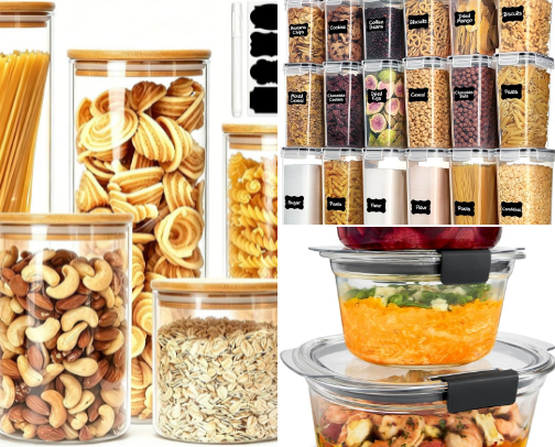 Amazon Pantry Storage Set – 7 Clear Containers for an Organized Kitchen cover photo collage
