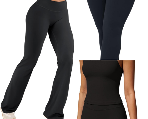 Athletic clothes and accessories cover photo collage