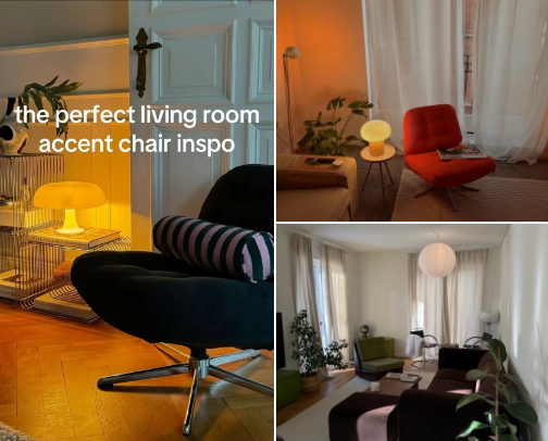 the perfect living room accent chair inspo cover photo collage