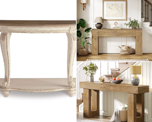 Best Entryway Tables & Styling Ideas: Rustic, Vintage & Space-Saving Console Tables for Stunning Entryway Decor cover photo collage