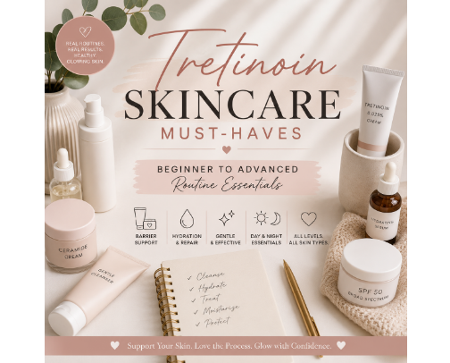 Tretinoin Skincare Must-Haves (Beginner to Advanced Routine Essentials) cover photo collage