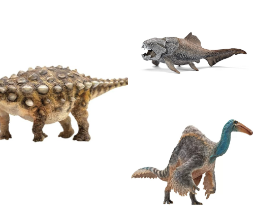My favorite DINOSAURS and associated figurine/toy cover photo collage