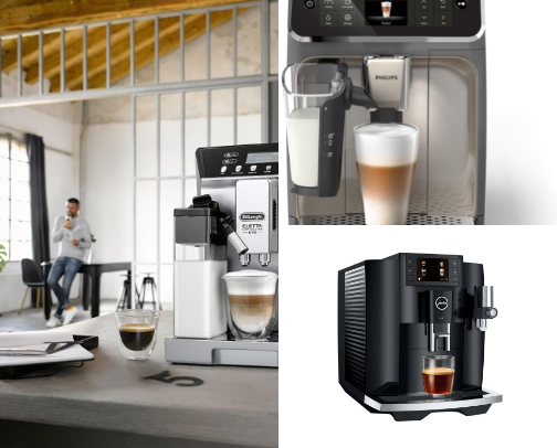 Recommended coffee machines and brewing systems cover photo collage