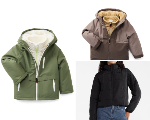 Winter Jackets for the family cover photo collage