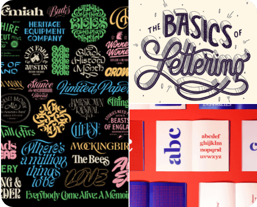 Hand Lettering Styles and Inspirations cover photo collage