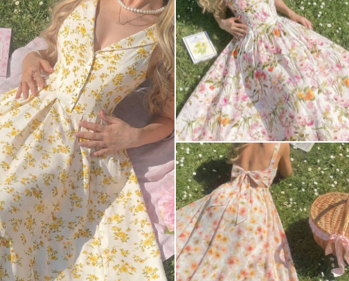 ⋆.˚🦋༘⋆Cottagecore dress cover photo collage