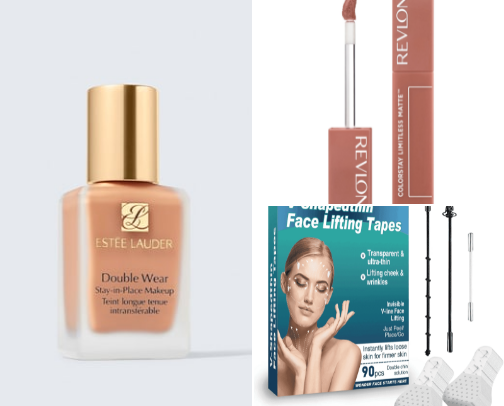 Make up and Beauty essentials cover photo collage