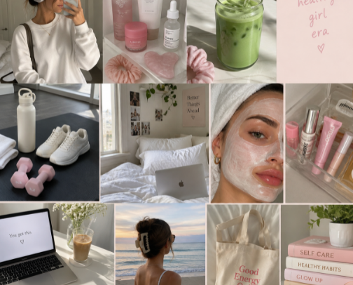 Clean Girl Self-Care Essentials cover photo collage