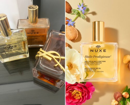 Nuxe Oil cover photo collage