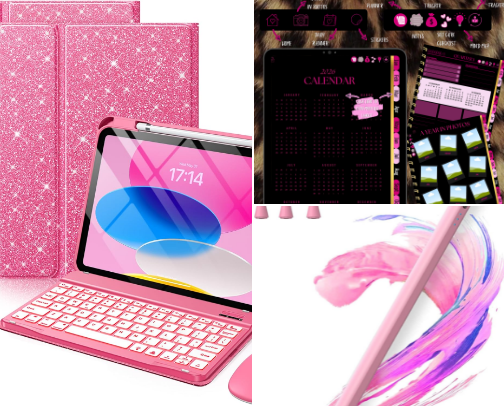 Pink iPad Accessories 💖 cover photo collage