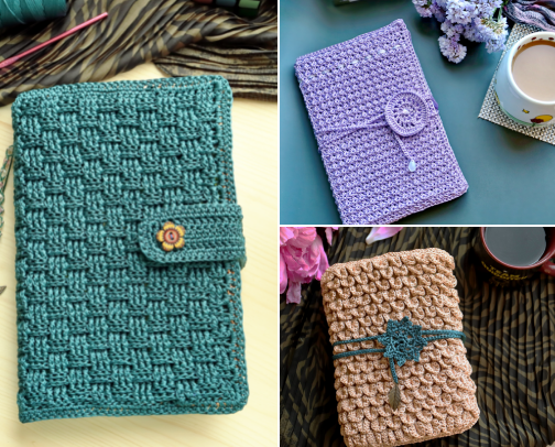 Crochet Book Covers I Make + Things I Use cover photo collage