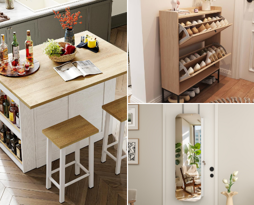 Small Spaces: Best Furniture & Storage Hacks for Small Apartments/Homes cover photo collage