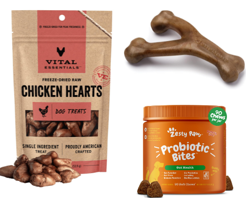 DOG NEEDS  FOR TOYS, TREATS AND TRAINING cover photo collage