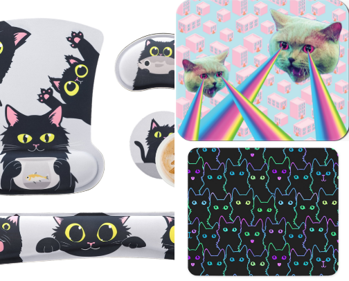 💜 Cute Cat Desk Accessories 🐱 Aesthetic Computer Setup Essentials cover photo collage