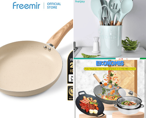 Cooking utensils cover photo collage
