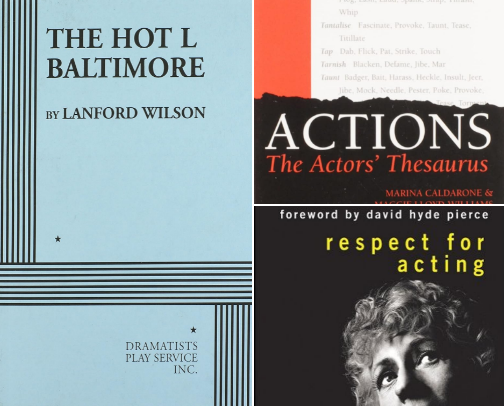 A List of Must Reads for aspiring actresses and actors: acting techniques and methods, plays, and Shakespeare cover photo collage