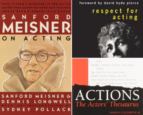 A List of Must Reads for aspiring actresses and actors: acting techniques and methods, plays, and Shakespeare cover photo collage