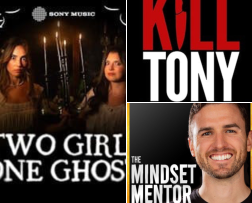 Podcasts, shows, w/ feel good movies! cover photo collage