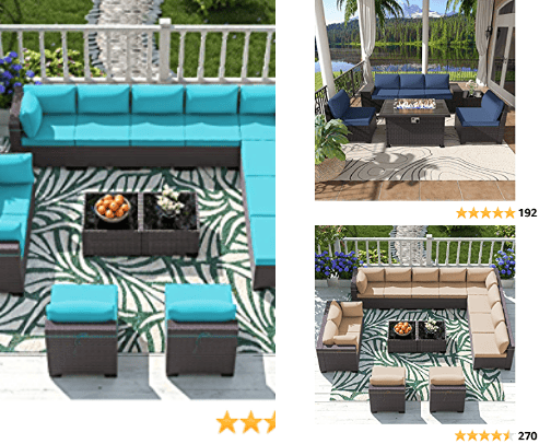 Patio furniture cover photo collage