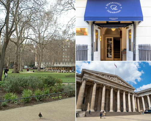 Charming hotels in Bloomsbury, London, United Kingdom cover photo collage