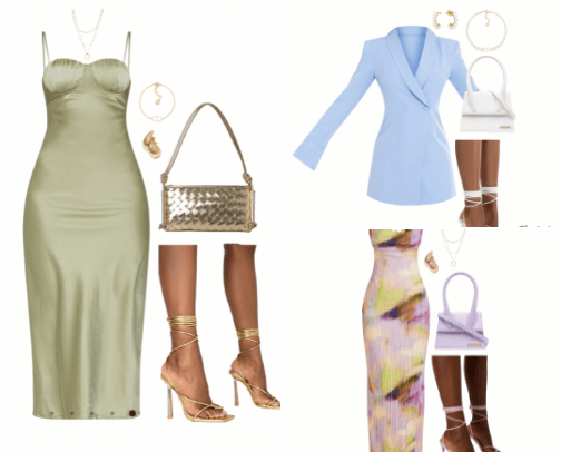 Wedding guest outfits cover photo collage